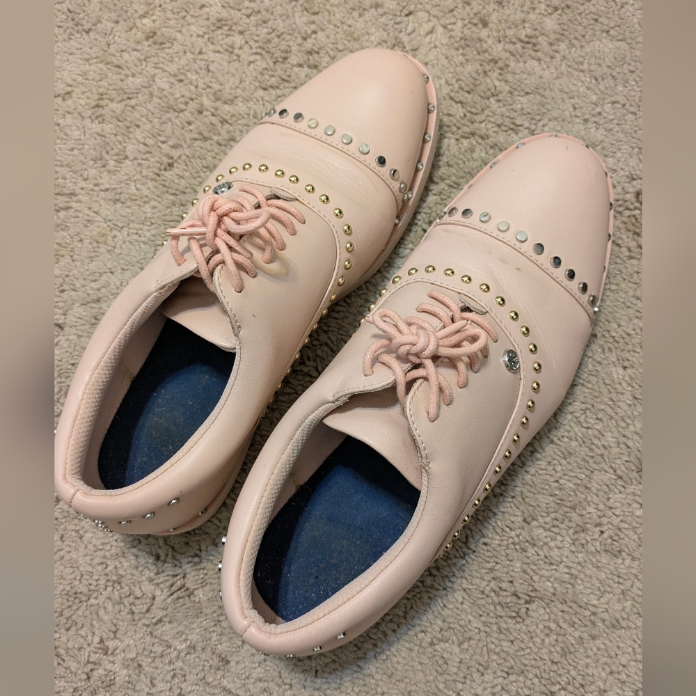 G/FORE Blush Pink Studded Women's Golf Shoes Loafers